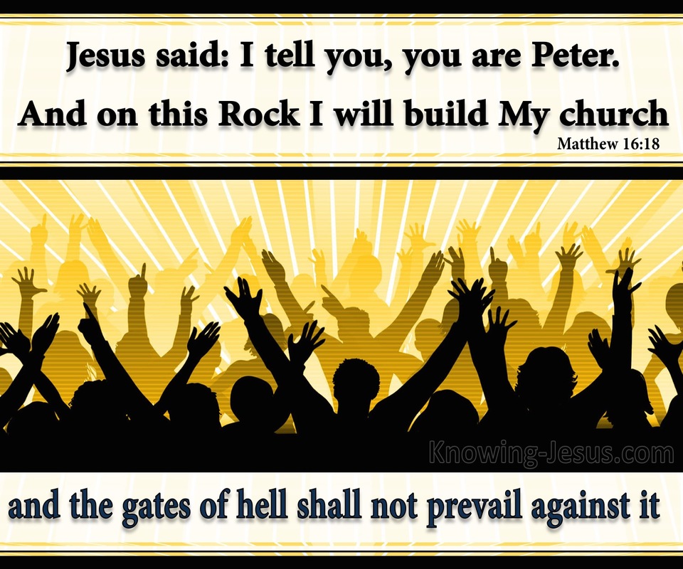 Matthew 16:18 On This Rock I Will Build My Church (yellow)